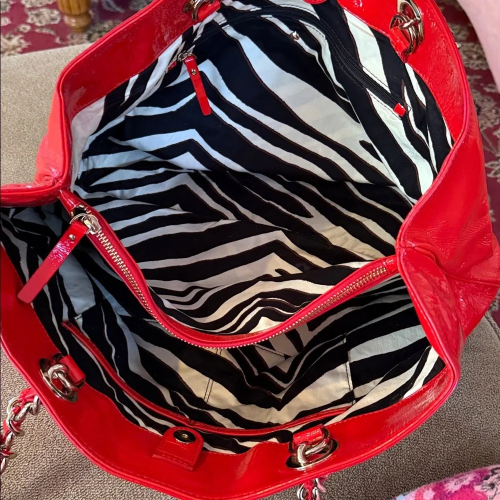 Kate Spade Red Patent Leather Tote Handbag Purse (TD)